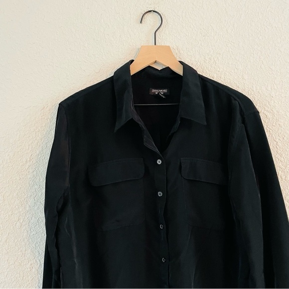 Black Silky Button Up Blouse - Picture 6 of 11